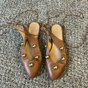 A Soliani Tie Up Flats, Size 39